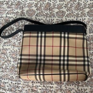 Burberry Beige and Black Checkered Bag